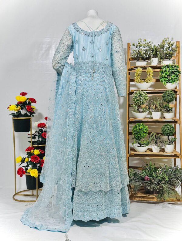 Elegant Embroidered Maxi Dress with Detailed Work - Image 2