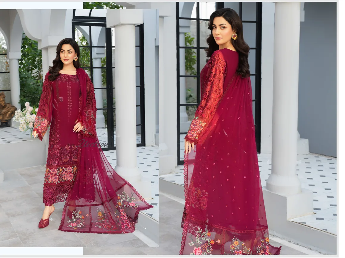 Fancy Suit With Chikankari Work