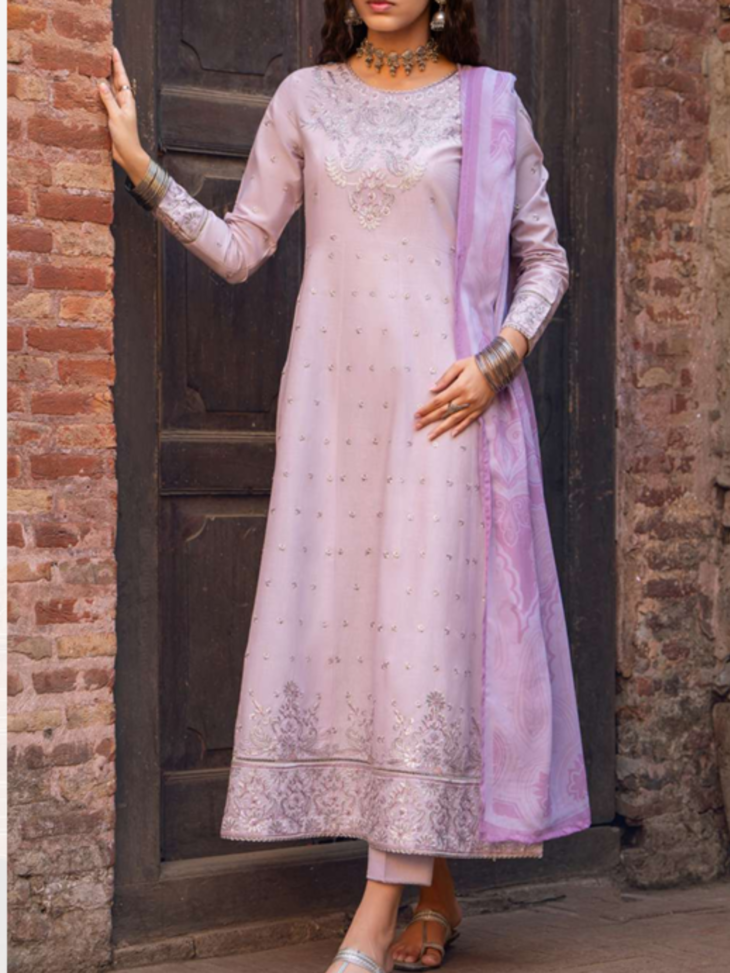 "Lilac Luxe Embroidered Ensemble"