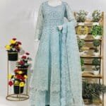 Elegant Embroidered Maxi Dress with Detailed Work