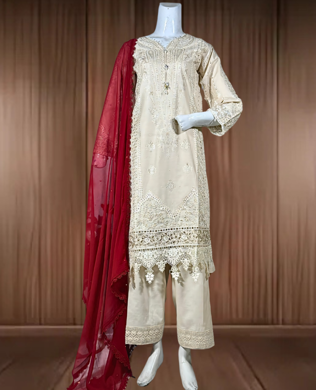 Embroidered 3-Piece Casual Suit