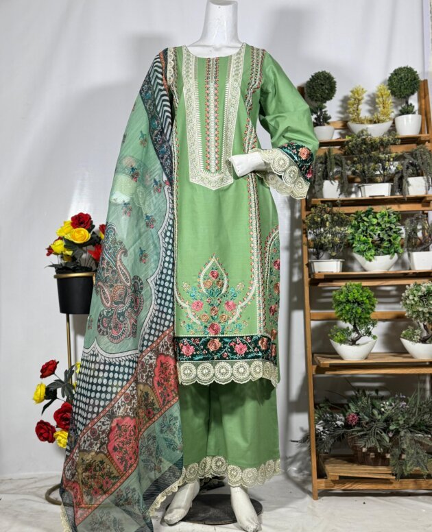 Elegant Embroidered 3-Piece Suit