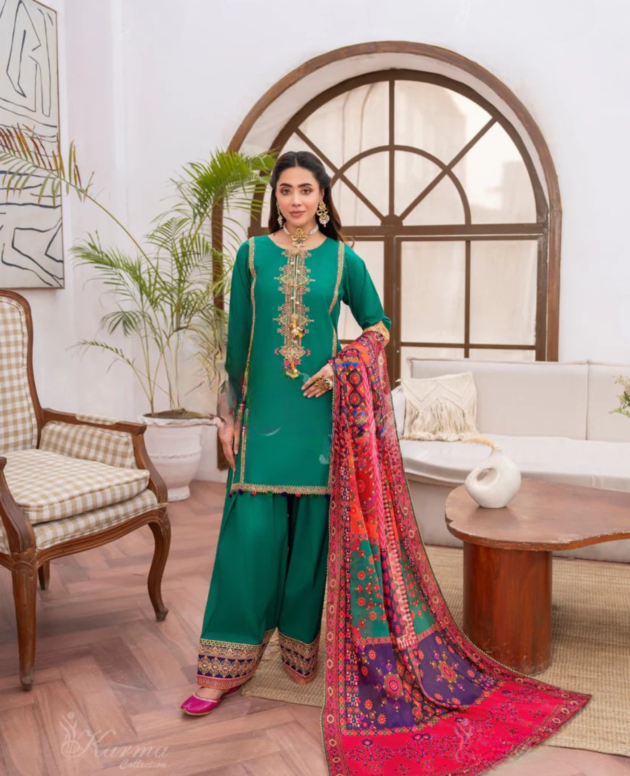 Embroidered Elegance 3-Piece Ensemble