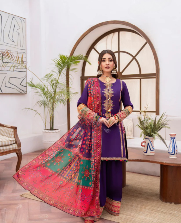 Royal Bloom Embroidered Suit