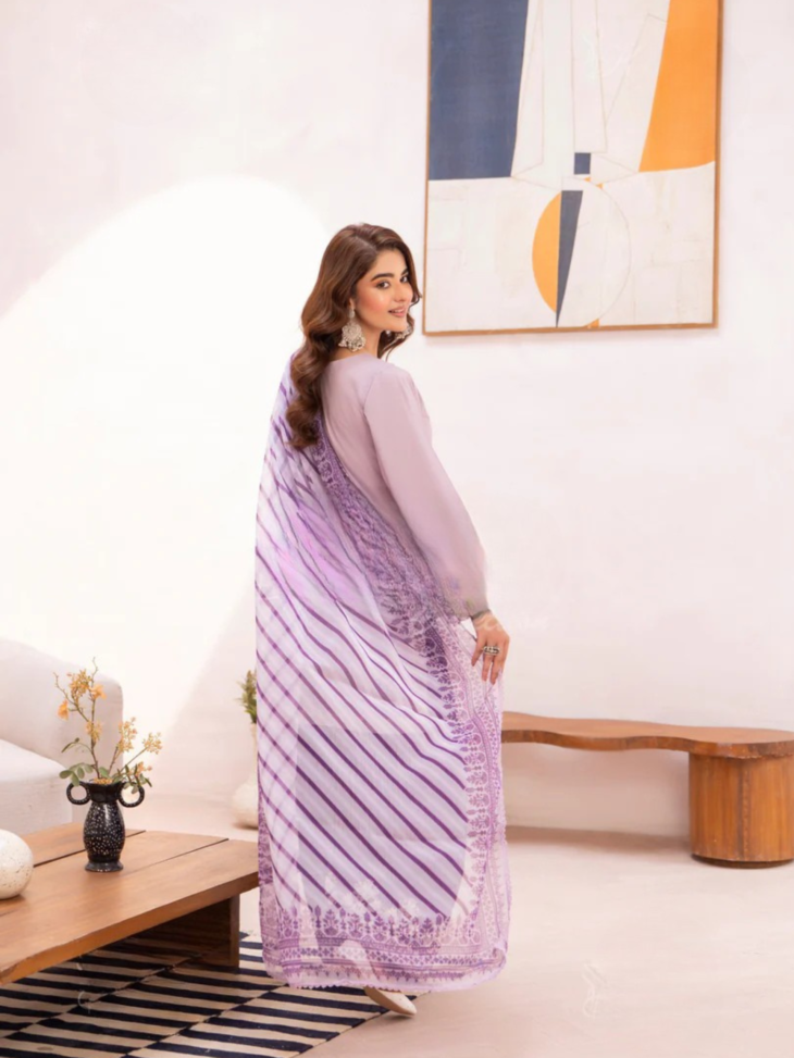 Lilac & Purple Embroidered 3-Piece - Image 2