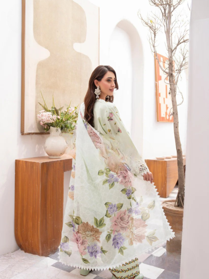 Mint Green & Floral Embroidered Suit - Image 2