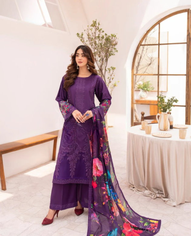 Deep Purple & Floral Print Suit