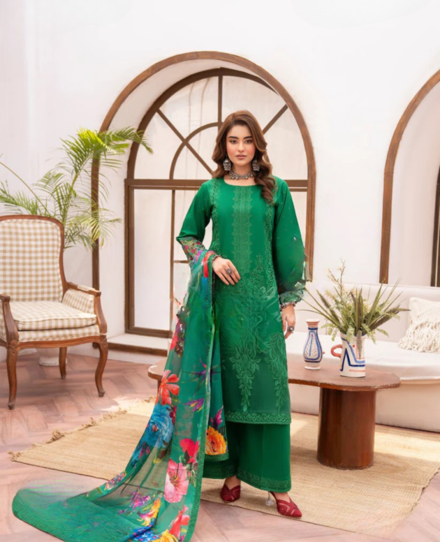 Vibrant Green & Floral 3-Piece