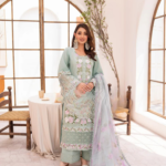 Sage Green & Floral Embroidered Suit