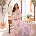 Pastel Pink & Floral Embroidered Suit