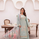 Pastel Aqua & Pink Paisley Suit