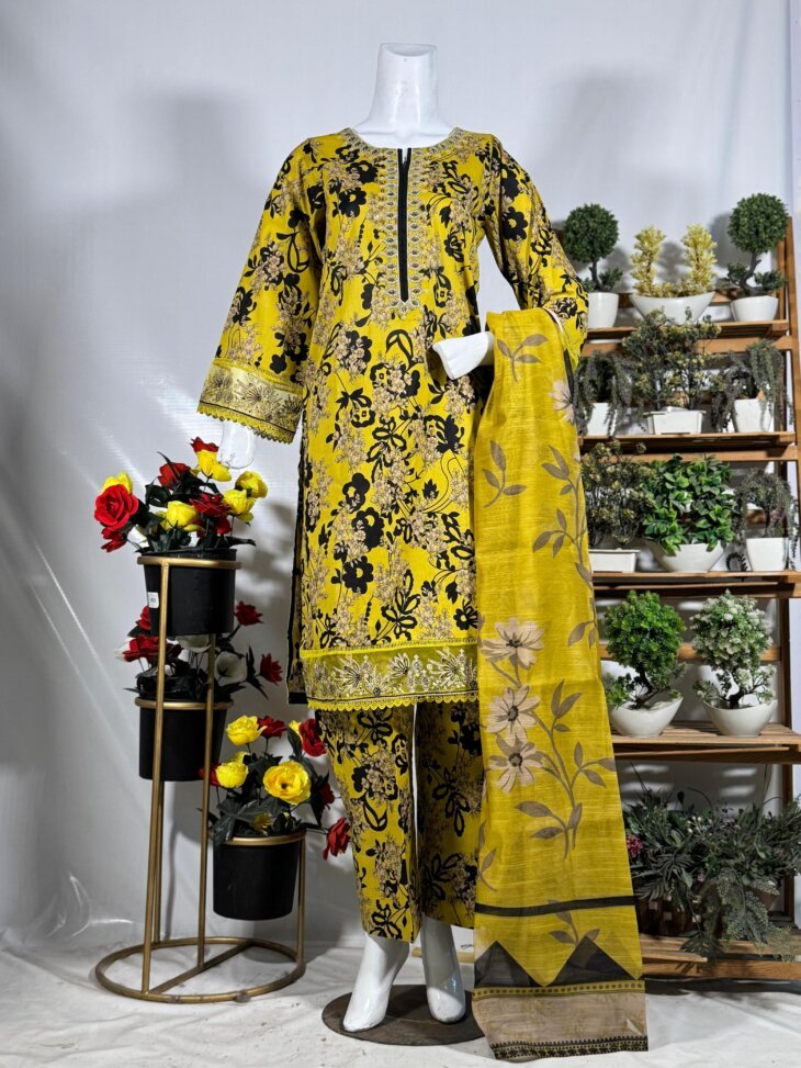 Floral Grace Printed 3-Piece Suit